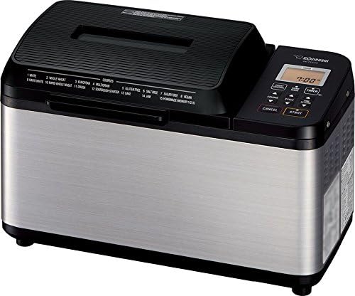 ZOJI BB-PDC20BA Home Bakery Virtuoso Plus Breadmaker, 2 lb. loaf of bread, Stainless Steel / Black(Virtuoso Plus/Breadmaker)