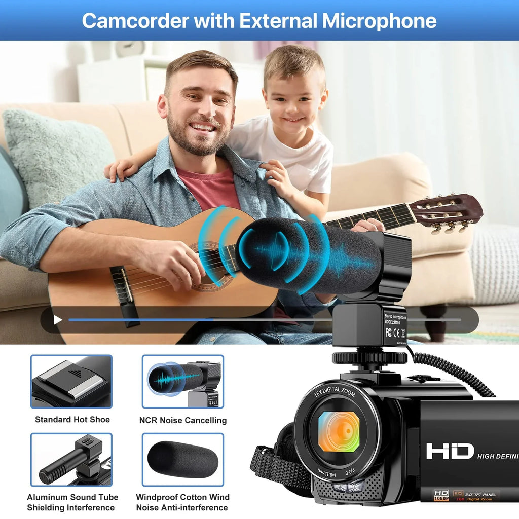 Video Camera Vlogging Camera Recorder FHD 1080P