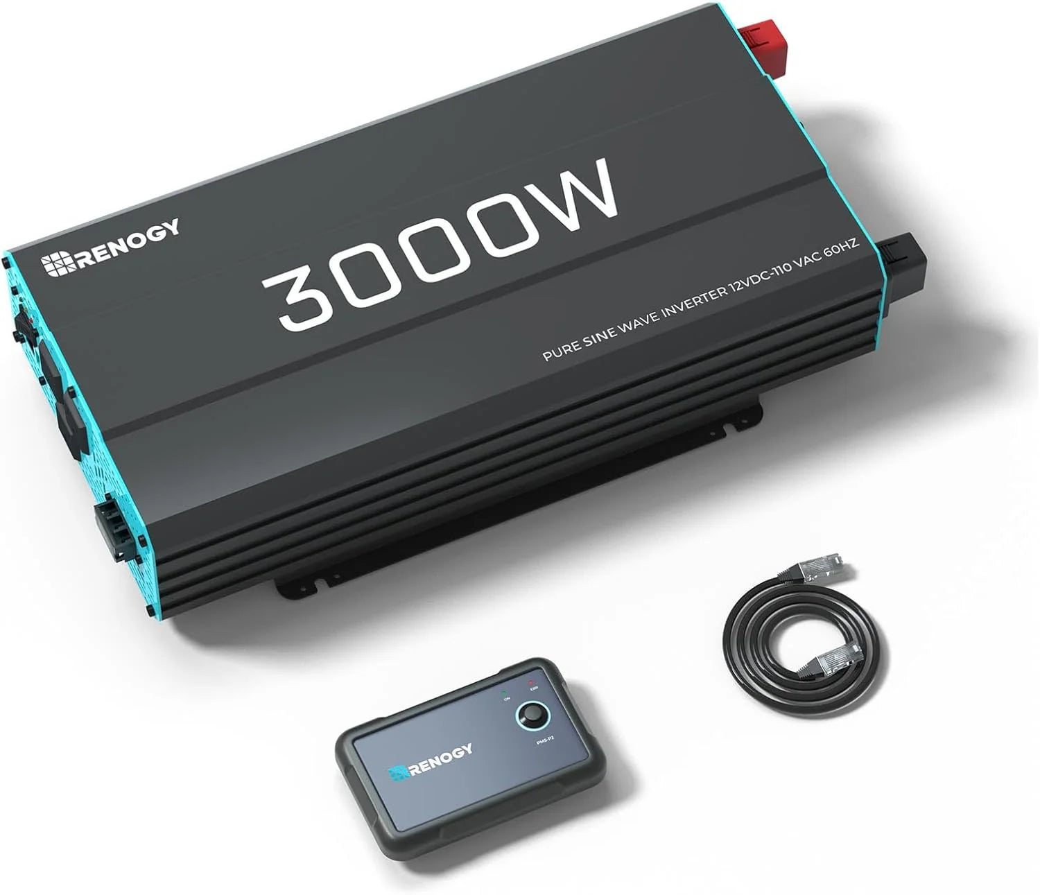 3000W Pure Sine Wave Inverter 12V DC to 120V AC Converter for Home, RV, Truck, Off-Grid Solar Power Inverter 12V to 110V with Built-in 5V/2.1A USB / Hardwire Port, Remote Controller(3KW(Built-in BT  ATS))