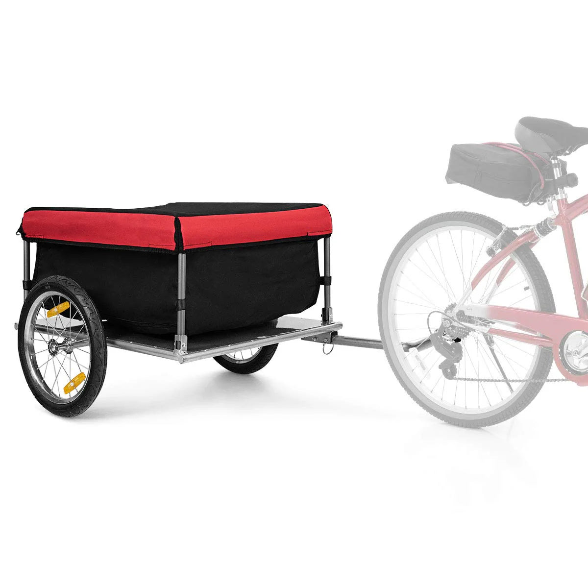 Cargo Bike Trailer, Folding Frame Quick Release 16" Wheels Bicycle Cargo Trailer