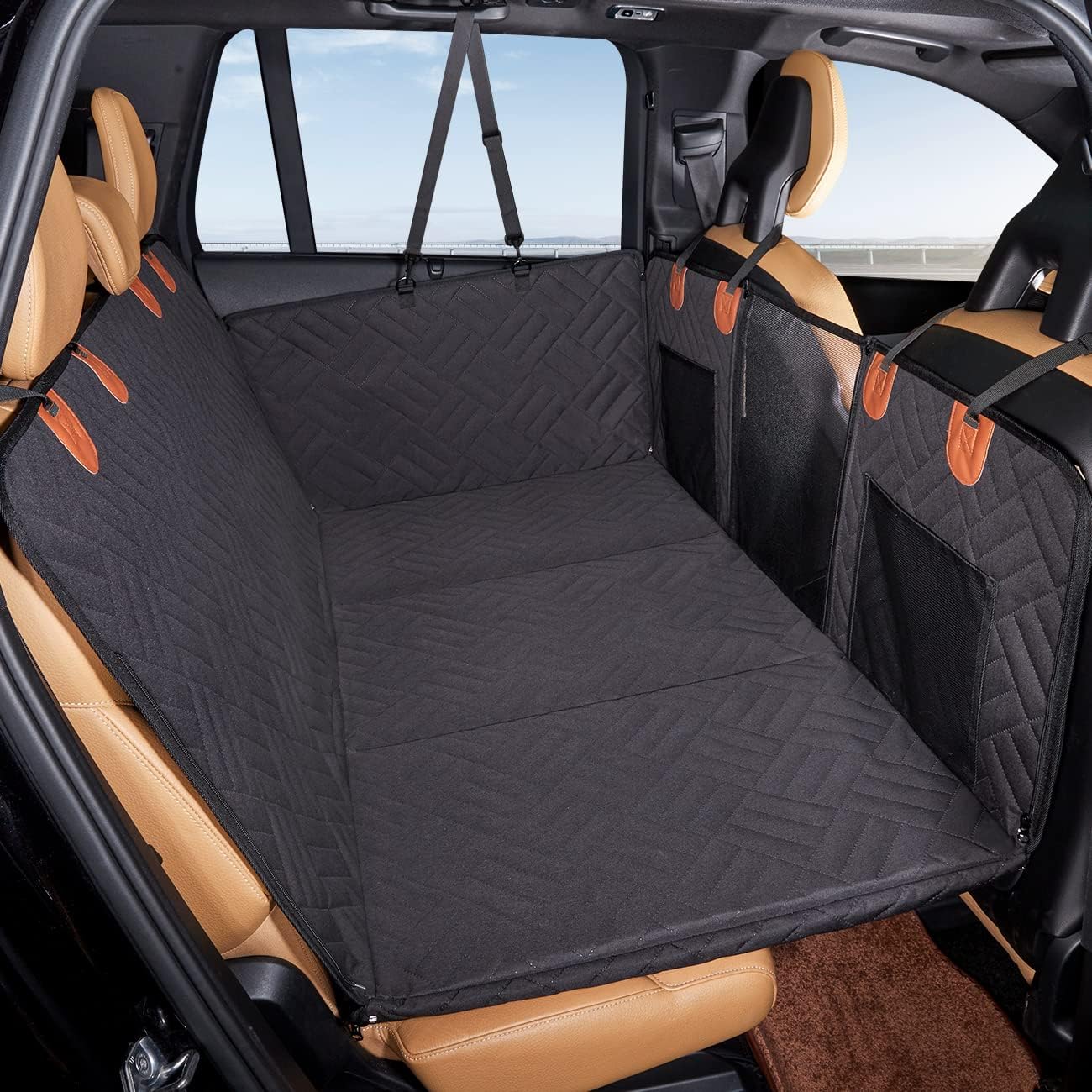 Back Seat Extender ,Dog Car Seat Cover, Camping Air Mattress, Hammock Travel Bed,Non Inflatable Car Bed Mattress for Car SUV Truck (Black)(Black)
