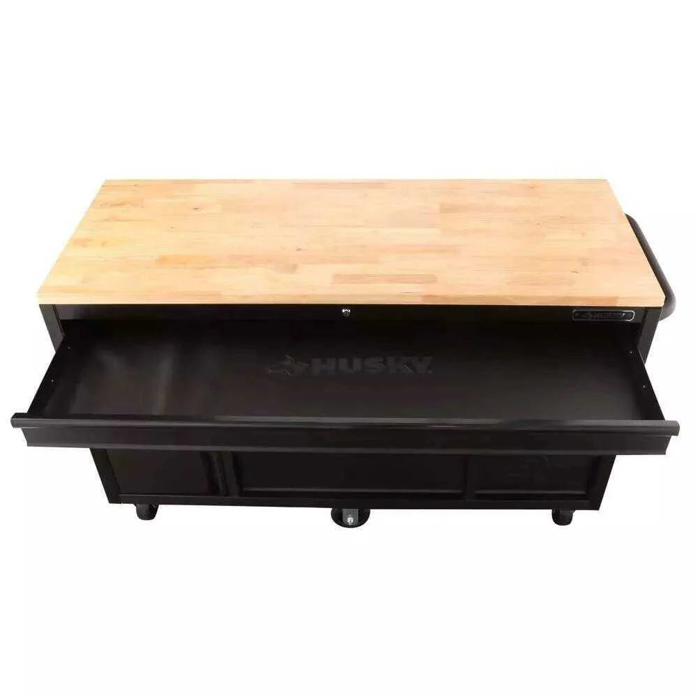 HEAVY-DUTY 60 IN. W 10-DRAWER, DEEP TOOL CHEST MOBILE WORKBENCH IN MATTE BLACK