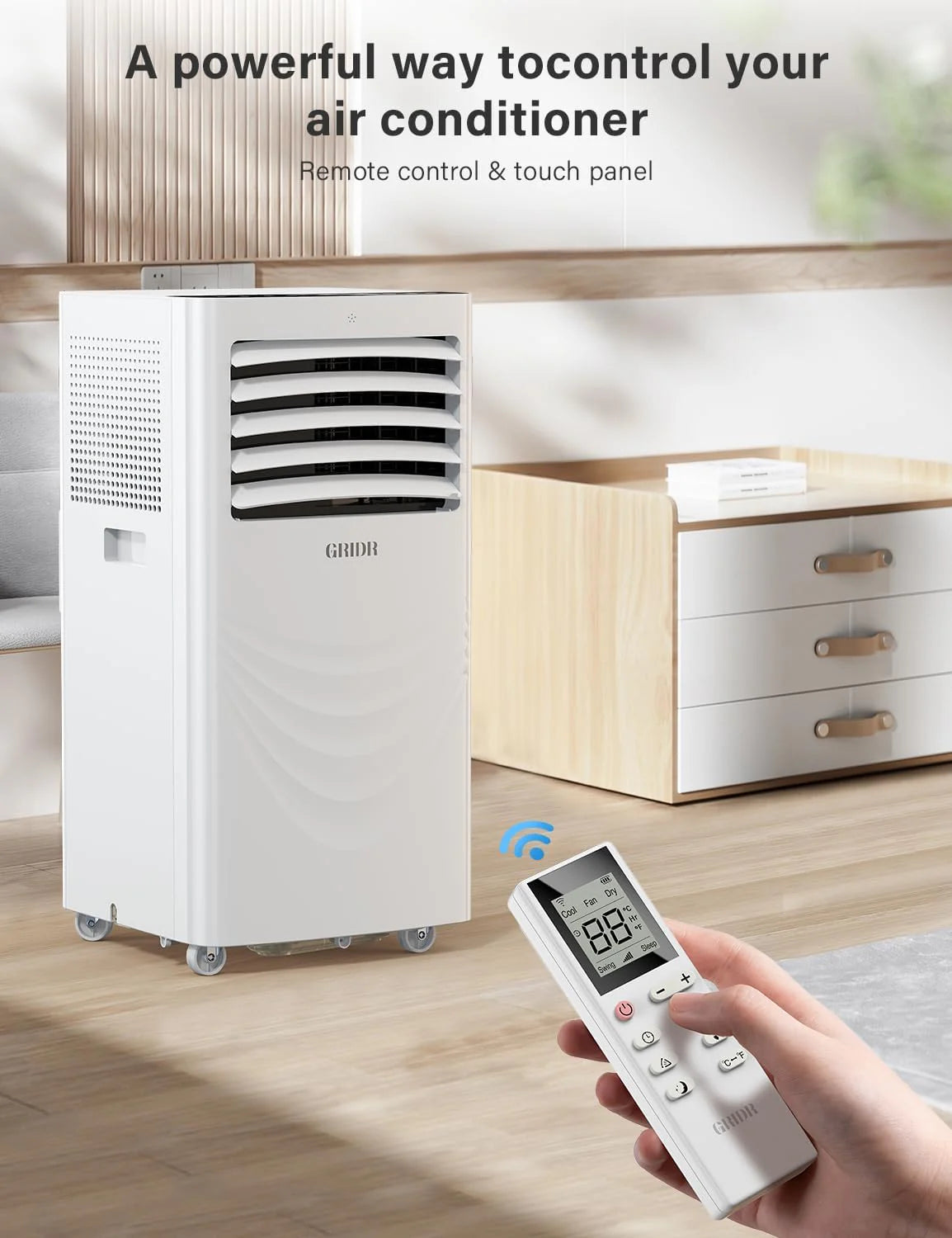 12000 BTU Portable Air Conditioners, AC Unit for Bedroom with 4 Modes Cooling/Dehumidifier/Fan  Sleep, Up to 400 Sq.Ft, 45db Quiet, 24H Timer  Remote, Standing Air Conditioner for Rooms Office Home