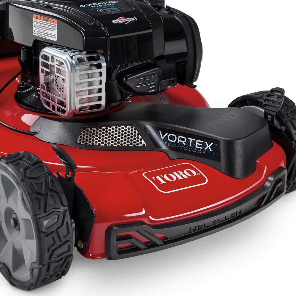 To 22 in. Recycler High Wheel FWD Gas Walk Behind Self Propelled Lawn Mower with Super Bagger