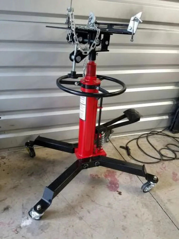 Hydraulic Car Transmission Jack Vertical Lift,1660 Pounds,360°Rotating Wheel Lift,Red