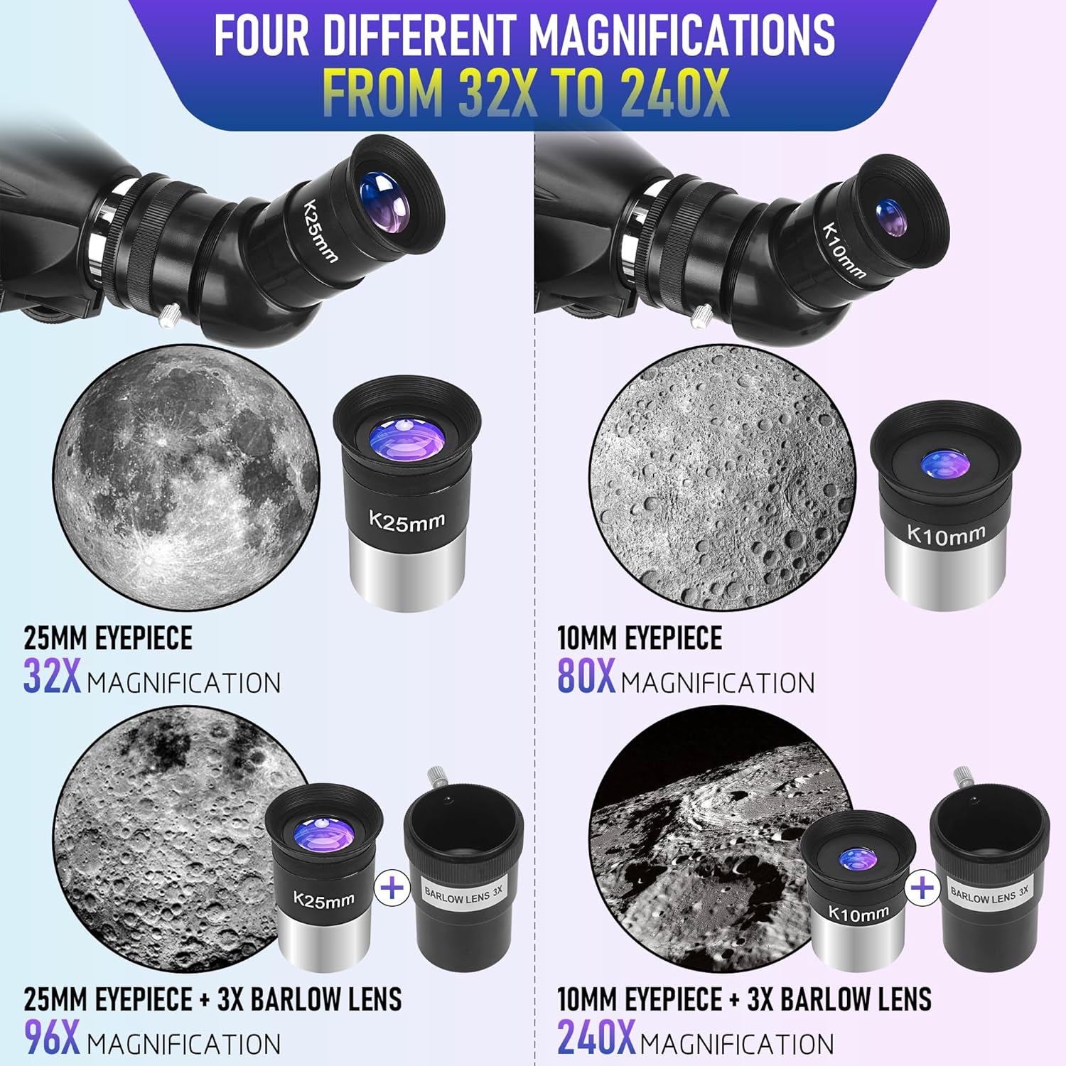 Telescope, Telescope for Adults High Powered Professional, 90mm Aperture 800mm Refractor Telescopes for Astronomy Beginners Fully Multi-Coated with AZ Mount Tripod  Phone Adapter  Carry Bag