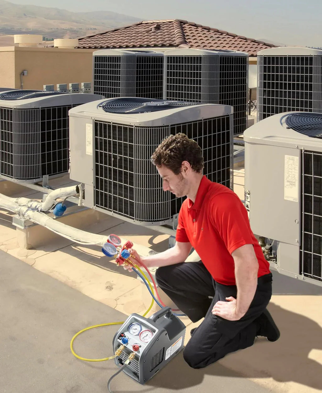 Portable 115V 60Hz Refrigerant Recovery Machine, Liquid  Vapor Compatible