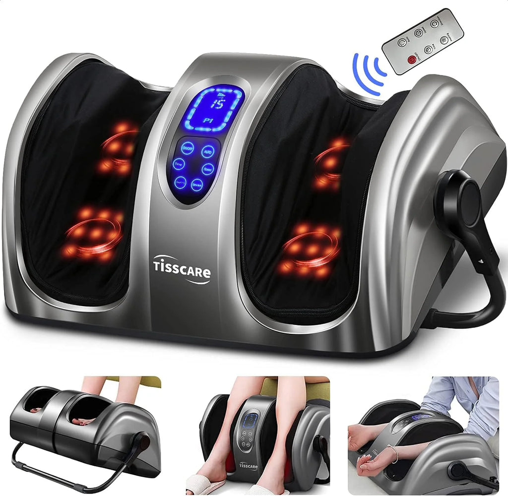 Shiatsu Foot Massager with Heat-Foot Massager Machine for Neuropathy, Plantar Fasciitis and Pain Relief-Massage Foot, Leg, Calf, Ankle with Deep Kneading Heat Therapy, Gift for Mother's Day(Gray)