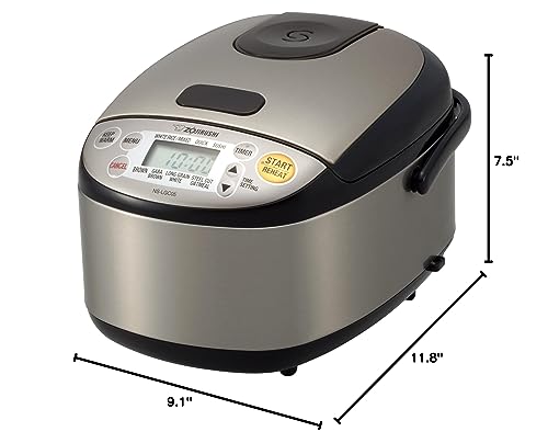 Zojirushi Rice Cooker  Warmer, 3-Cups, Stainless Black
