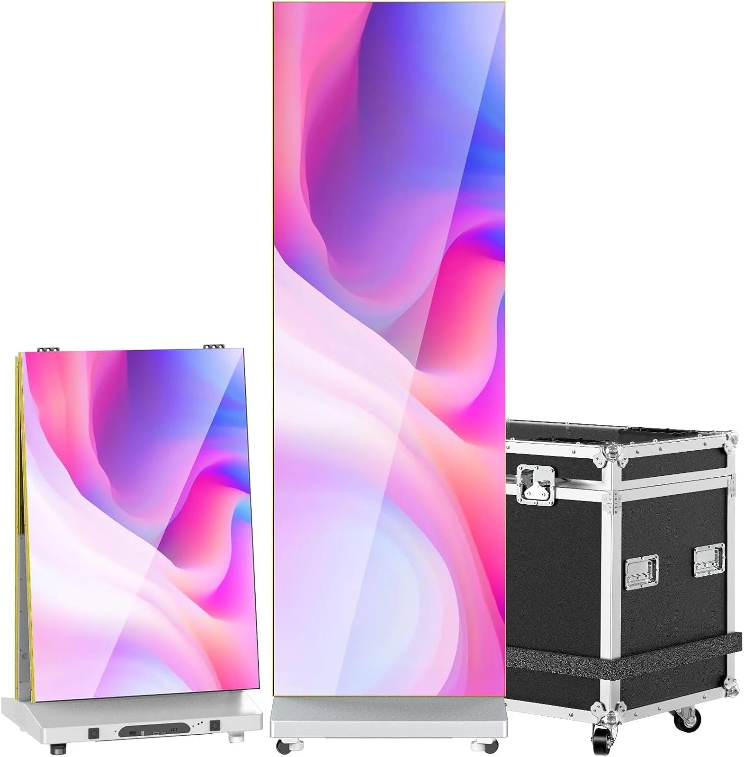 80" P1.86 Flexible Spliceable LED Poster Display – USB Plug-and-Play, Mobile  PC Remote Control, Digital Signage Advertising Screen (Silver, 1-Pack)(Silver/1-pack+Flight Case)