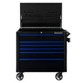 Extreme Tools EX Professional Series 41” 6 Drawer Tool Cart(Black - Blue)