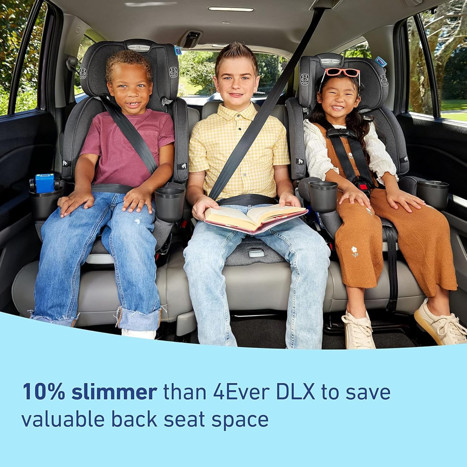 4Ever DLX 4-in-1 Car Seat, Charlie | Infant to Toddler Car Seat, with 10 Years of Use | Rear-Facing, Forward-Facing and Booster Modes | Safe, Comfortable and Convenient(5-in-1/Harrison)