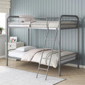 DHP Dusty Twin Over Full Metal Bunk Bed, Off White(Twin/Twin/Silver)