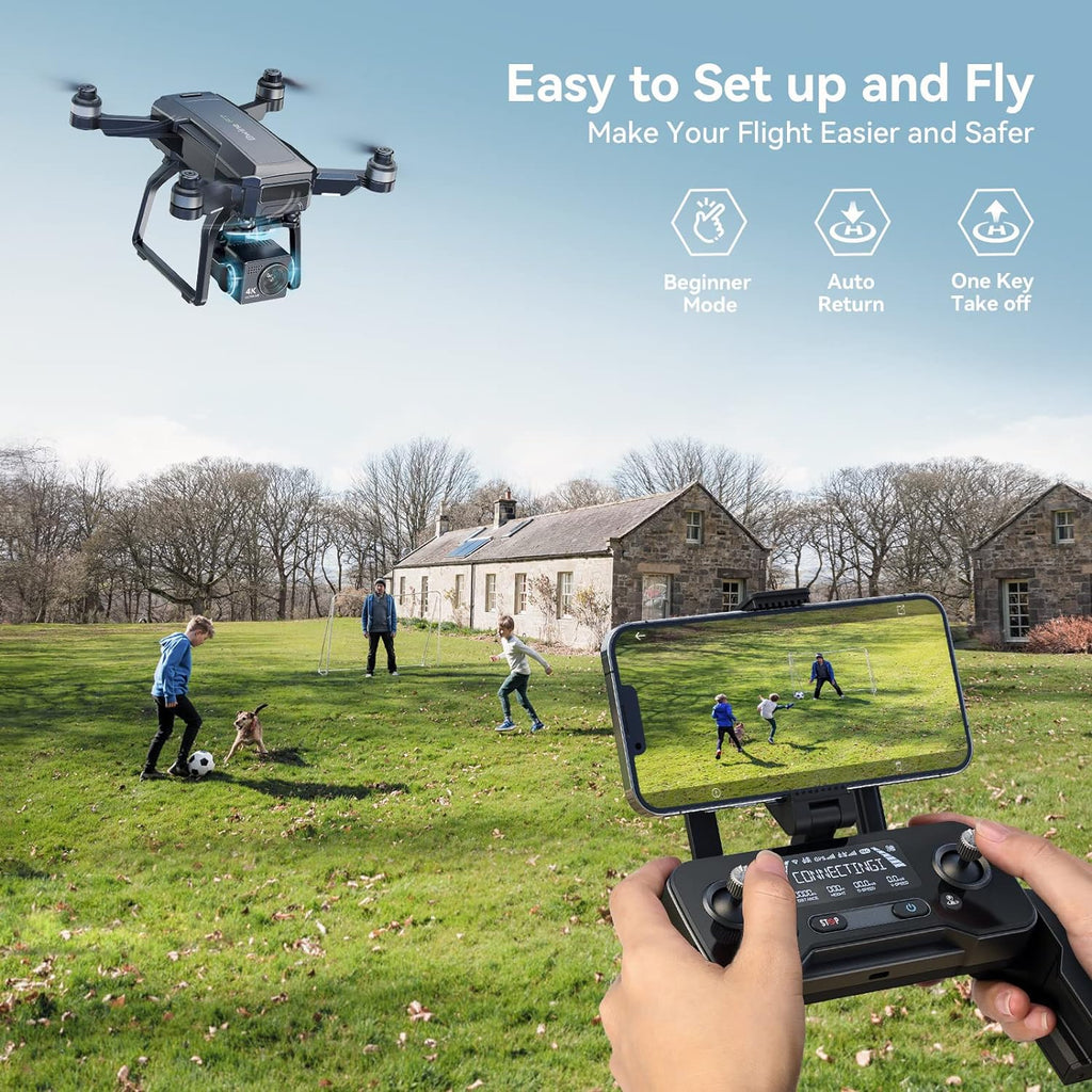 GPS Drones with Camera for Adults 4K Night Vision, 3-Aix Gimbal, 2Mile Long Range, 75Mins Flight Time Professional Drone with 3 Battery, Auto Return+Follow Me+Fly Around+Beginner Mode for Kid