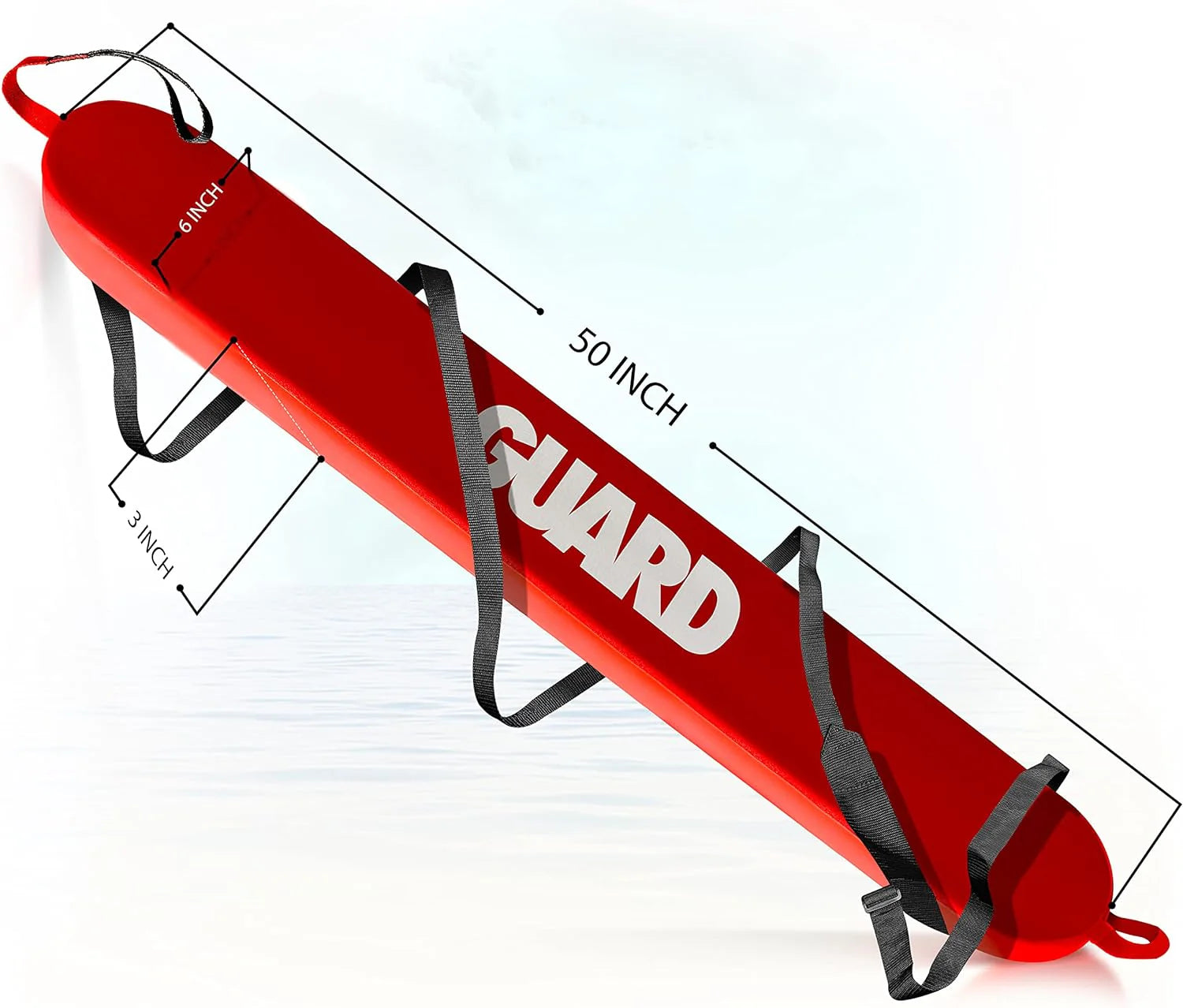 Lifeguard Rescue Tube for Home and Commercial Use - Ideal for Lifeguard and Personal Pool - Includes Matching Whistle(50 Inch)