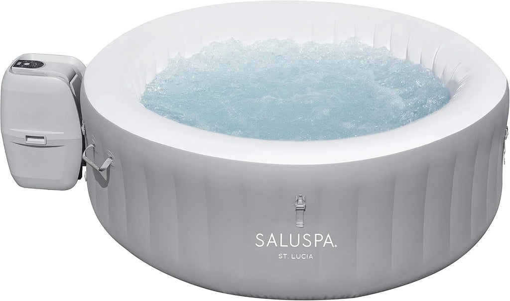 Inflatable Hot Tub Spa (71" x 26") | Portable Hot Tub with 2 Covers (1 Energy-Efficient Thermal Cover and 1 Standard Cover) | Fits Up to 2-4 Persons | Black(Dominica (EnergySense))