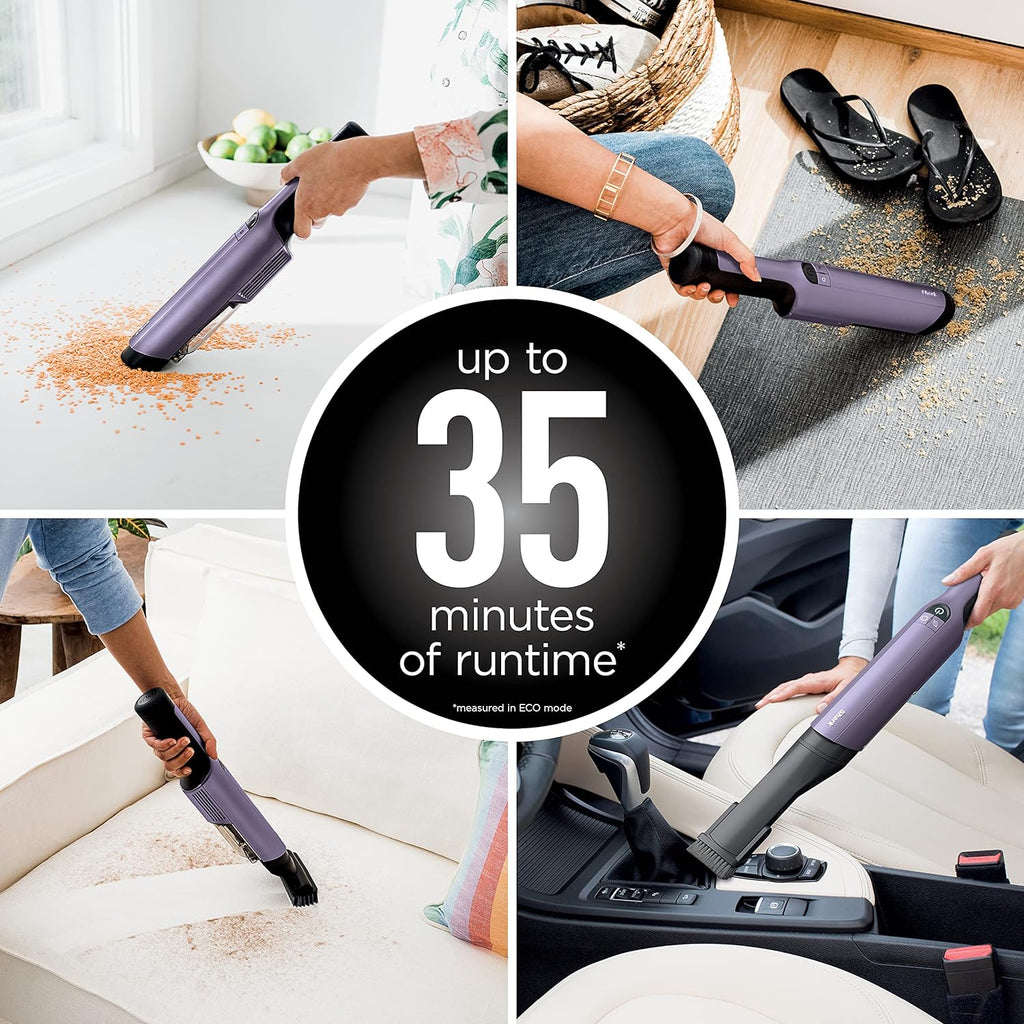 Cordless Hand Vacuum, Ultra-Lightweight and Portable with Powerful Suction and Tools for Pets, Designed for Car and Home, Purple (Renewed)