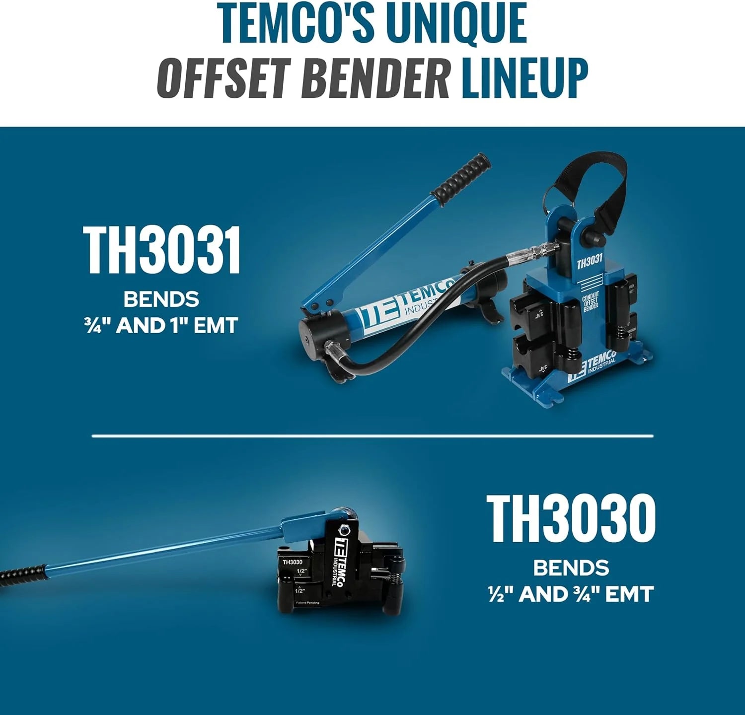 Dual Size Conduit Offset Bender 2 in 1 - both ?“ ?” EMT