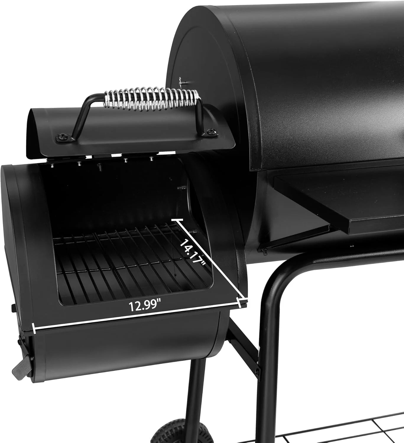 CC1830S 30" BBQ Charcoal Grill and Offset Smoker | 811 Square Inch cooking surface, Outdoor for Camping | Black(Grill  Smoker)