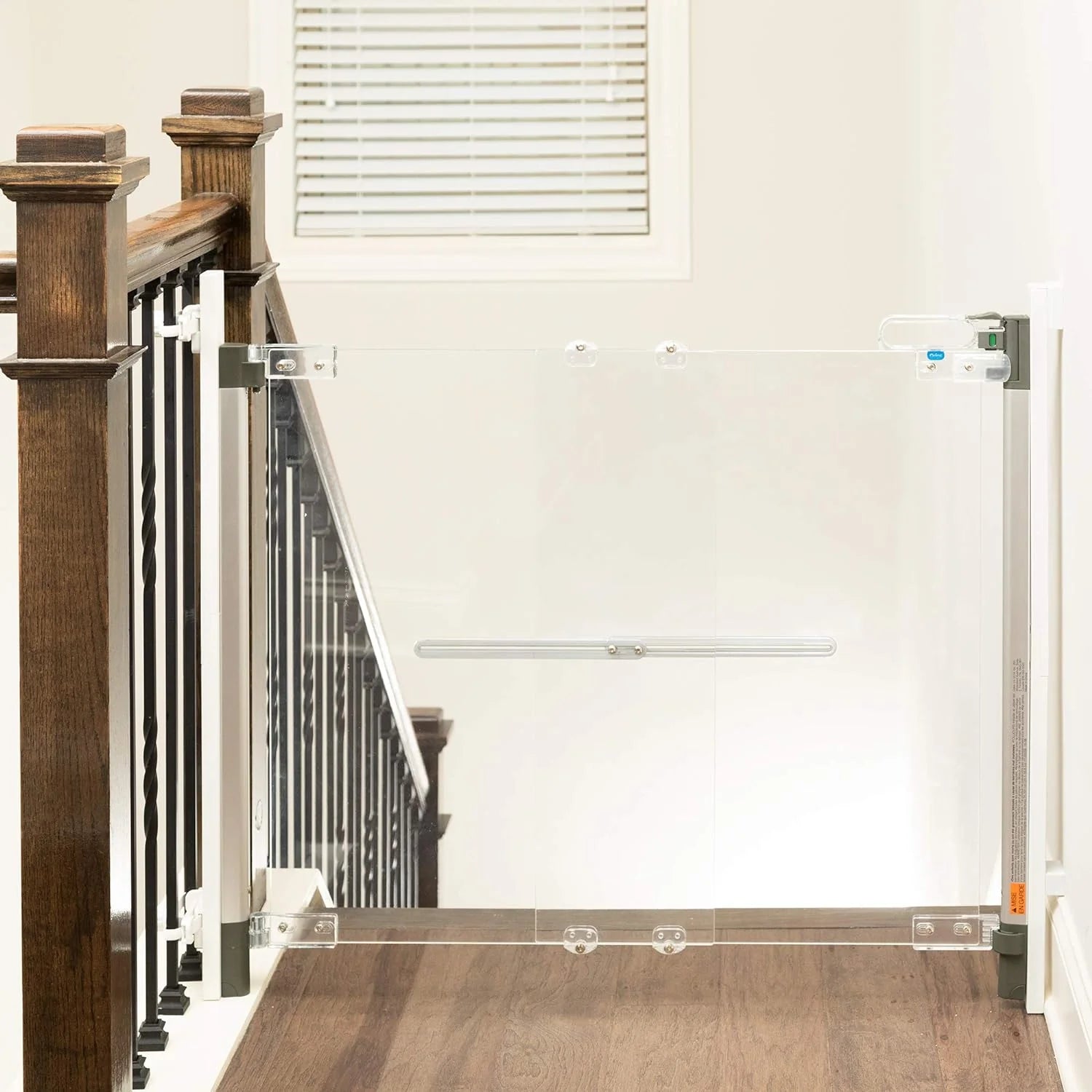 Crystal Designer Baby Safety Gate - Meets Tougher European Standards - Modern Design and Unparalleled Safety - Beauty  Safety Together at Last - Simple Installation | Hardware Mount(Crystal)