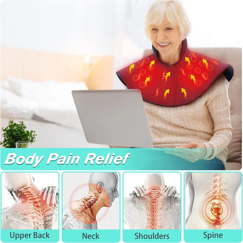 UTK Heating Pad for Neck and Shoulders,Natural Jade Tourmaline,Upgrade Size to Cover More Areas of Neck,Shoulder,Shoulder Blade and Back(23''x 24'')|Gift for Dad(23'' x 24'')