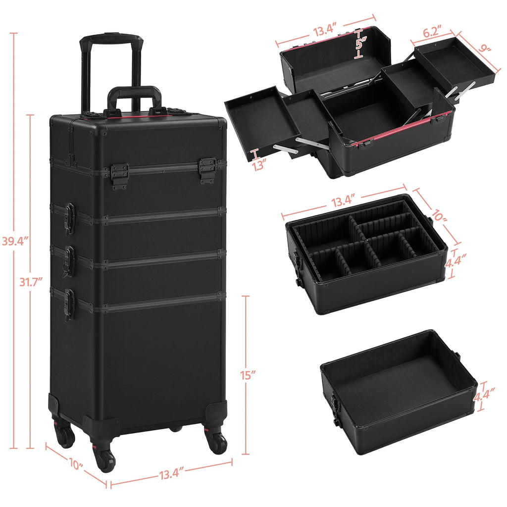 4 in 1 Professional Makeup Train Case
