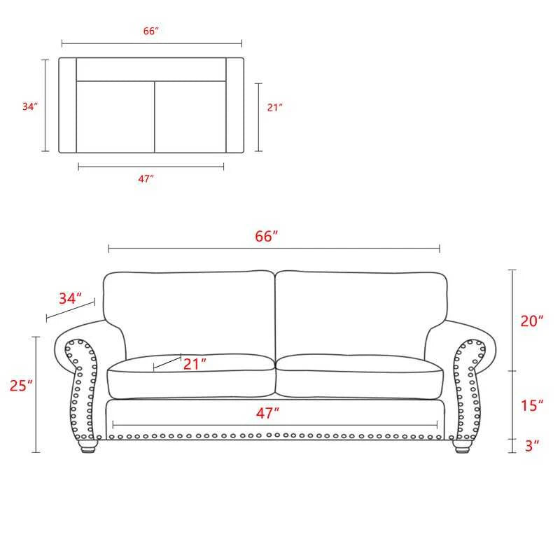 Norberto 66'' Rolled Arm Loveseat - Bed Bath  Beyond