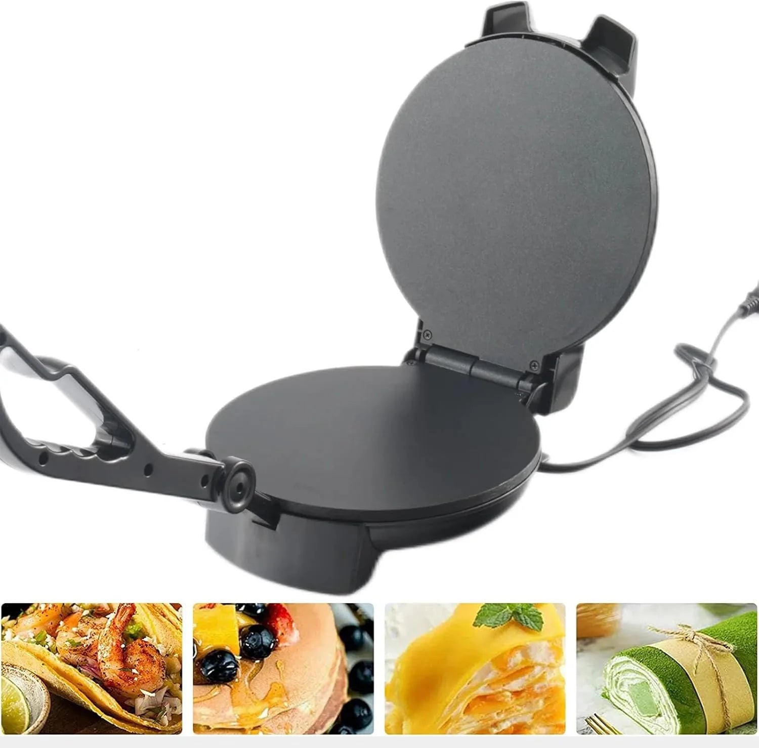 8-Inch Compact Non-Stick Pancake Maker, Adjustable Temperature