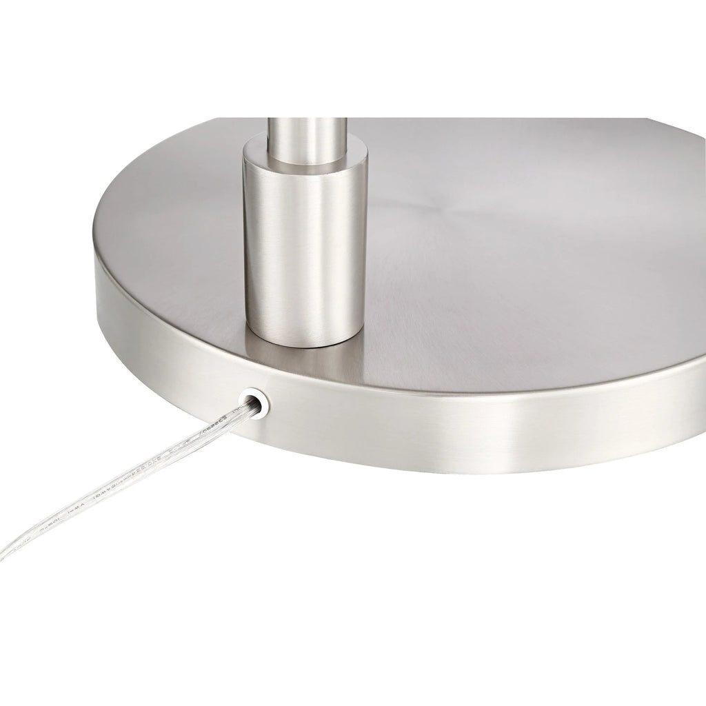 Euro Design Vogue Modern Floor Lamp with Tray Table 60" Tall Brushed Nickel USB Charging Port Organza Outer White Inner Shade for Living Room
