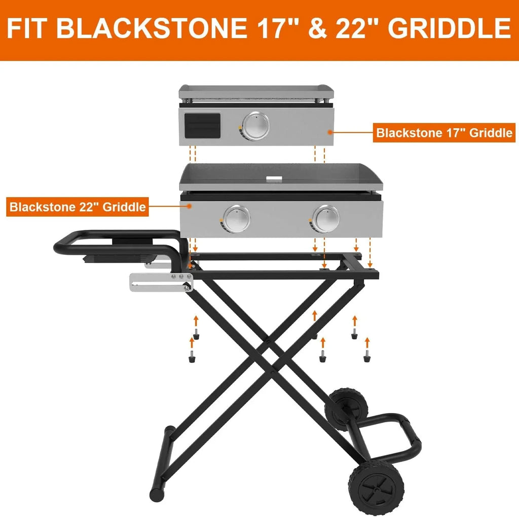 22"/17" Grill - Heavy-Duty Foldable Cart(Griddle Stand for Blackstone 17 22 Griddle)