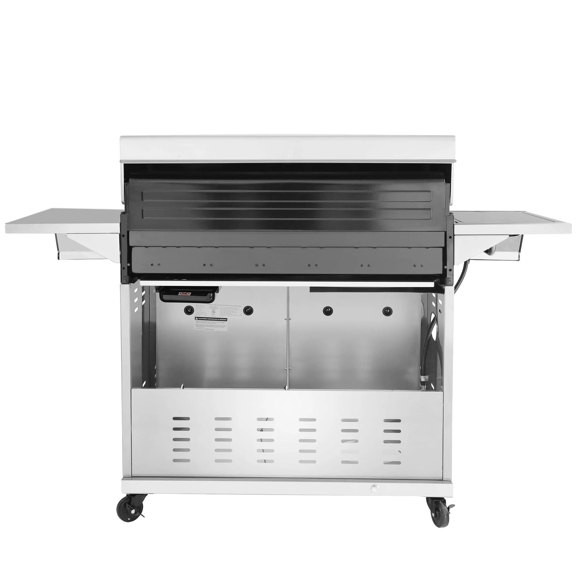 Stainless Steel Gas Grill, Premier 6-Burner Propane Grill with Sear Burner and Side Burner, 74,000 BTU, Cabinet Style, Outdoor BBQ Party Grill, Silver
