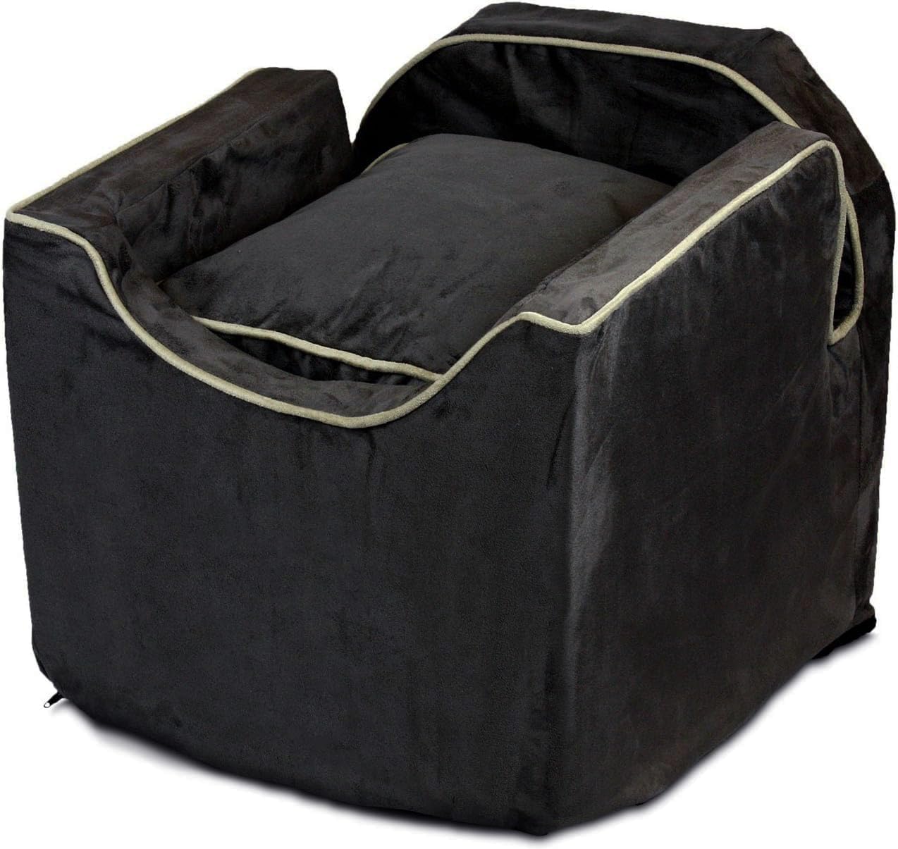 Dog Booster Car Seat for Small Dogs 515lbs, Anti-Car Sickness, Washable Cover(Khaki Quilted)