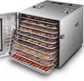 Commercial Large 10 Trays Food Dehydrator, Usable Area up to 17ft2, 1000W Detachable Full Stainless Steel Dryer Machine, up to 190℉ Temperature, for Meat, Fruit, Beef, Herbs, and Pet Food(5-Pack Silicon Trays with Edge)