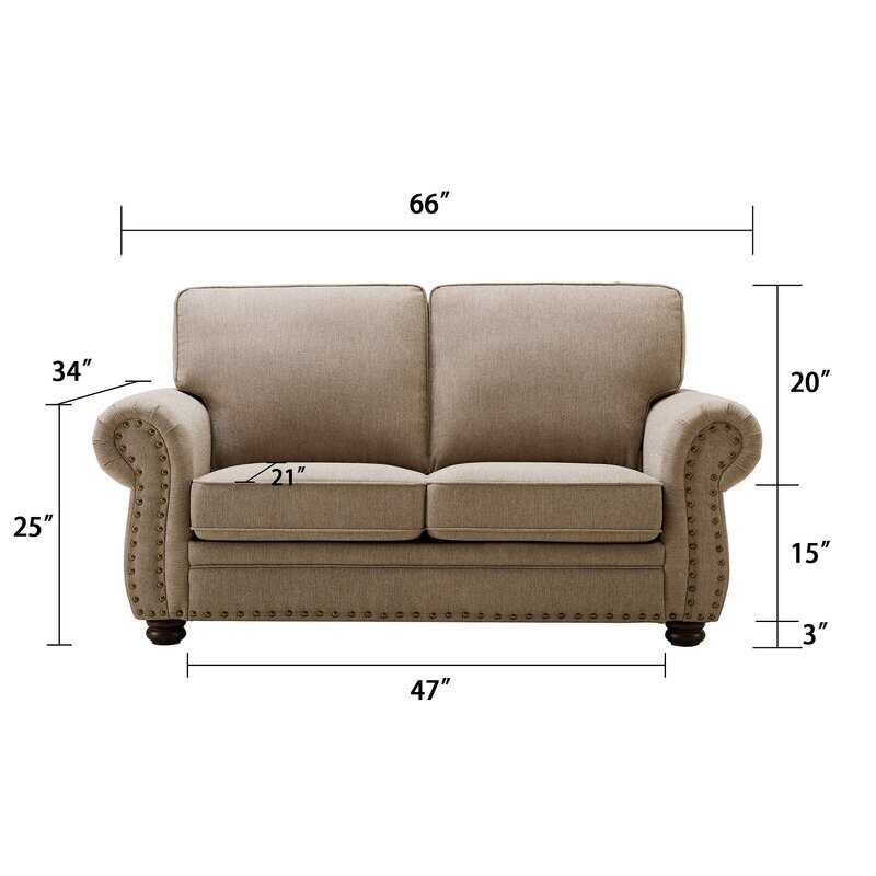 Norberto 66'' Rolled Arm Loveseat - Bed Bath  Beyond