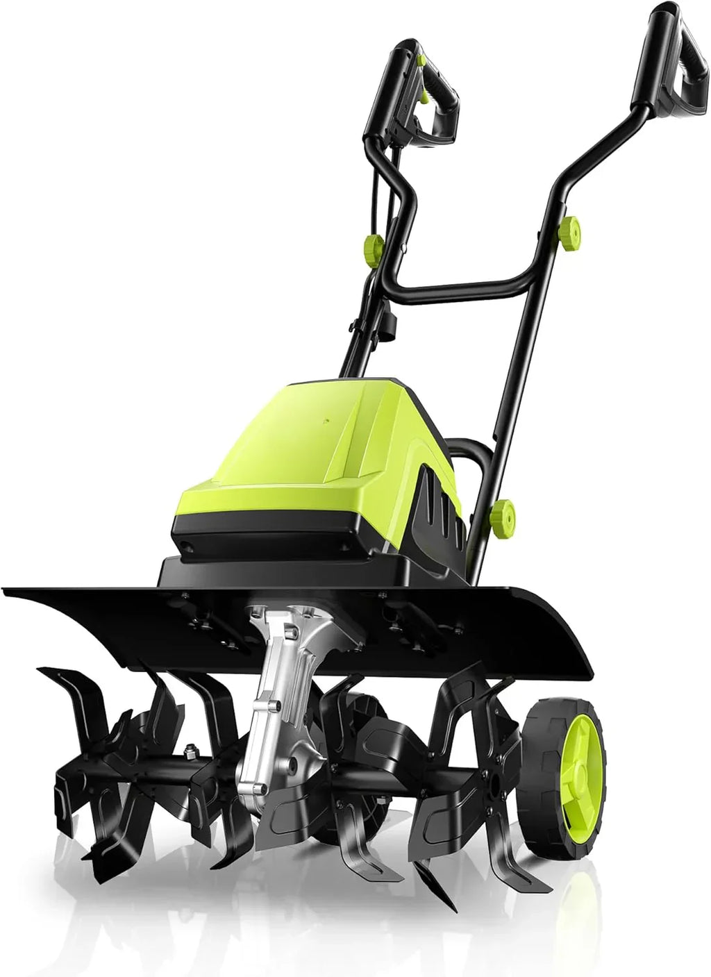 15-Amp 18" Electric Corded Tiller Cultivator, 9" Depth, 24 Steel Tines, Adjustable Foldable Design, Gardening Soil Tool