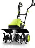 15-Amp 18" Electric Corded Tiller Cultivator, 9" Depth, 24 Steel Tines, Adjustable Foldable Design, Gardening Soil Tool