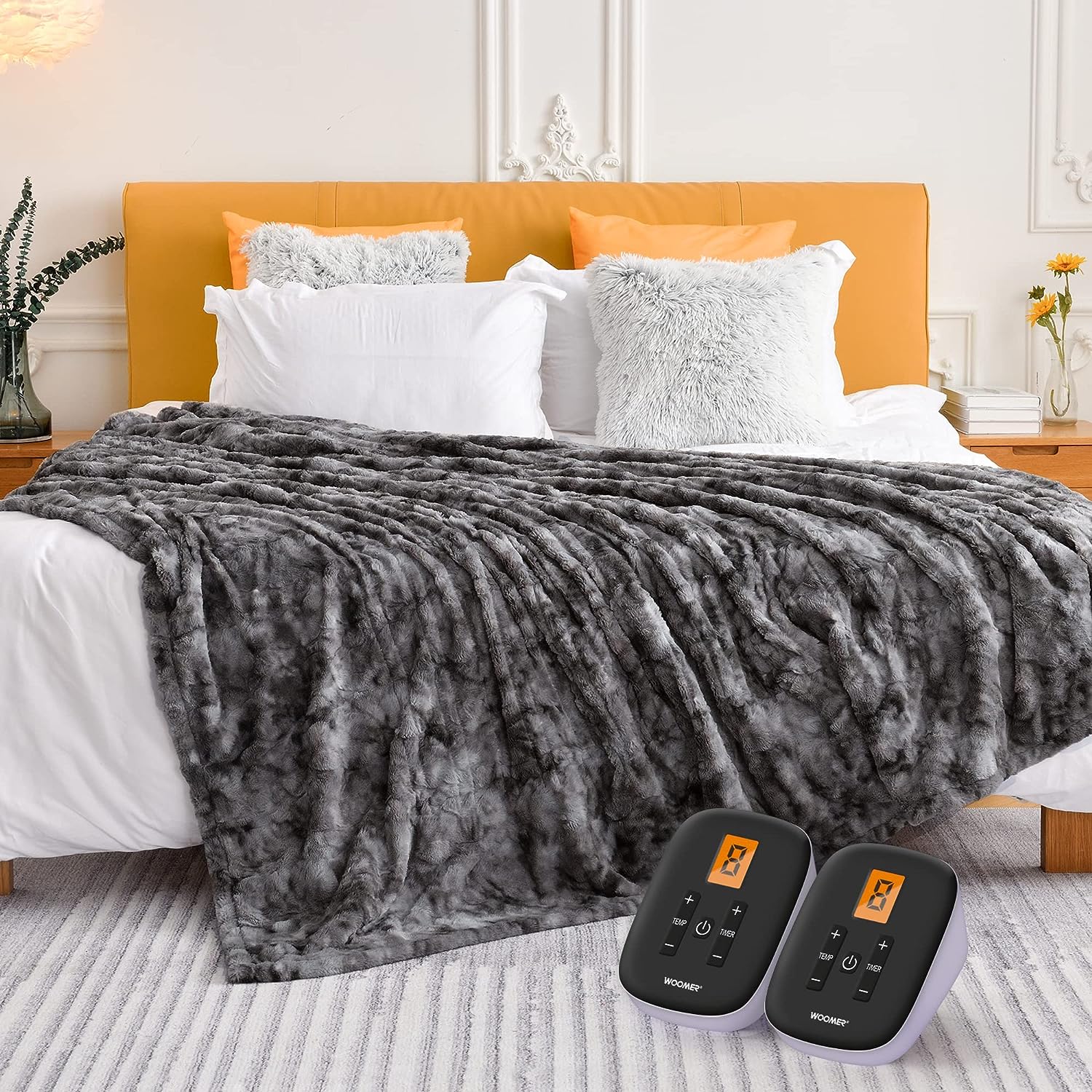 WOOMER Heated Blanket King Size Electric Blanket 90"x 100"