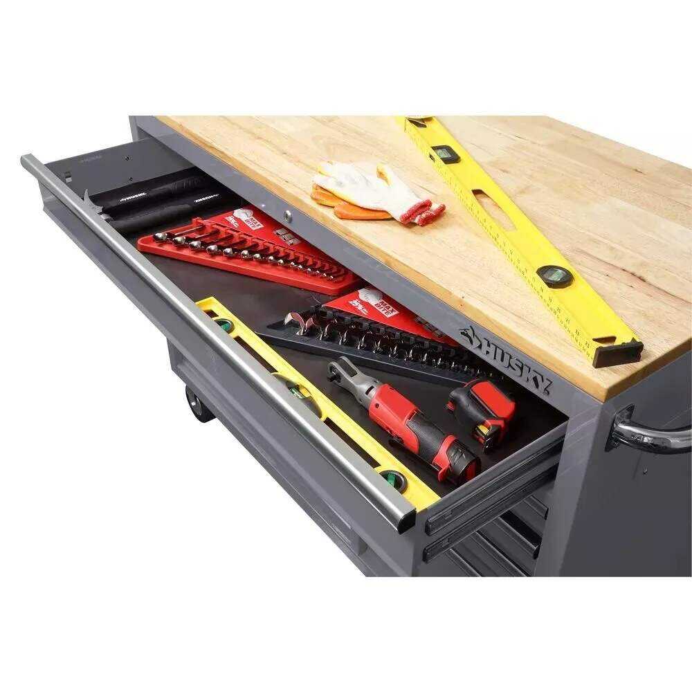 52 IN. 9-DRAWER MOBILE WORKBENCH IN GLOSS GRAY