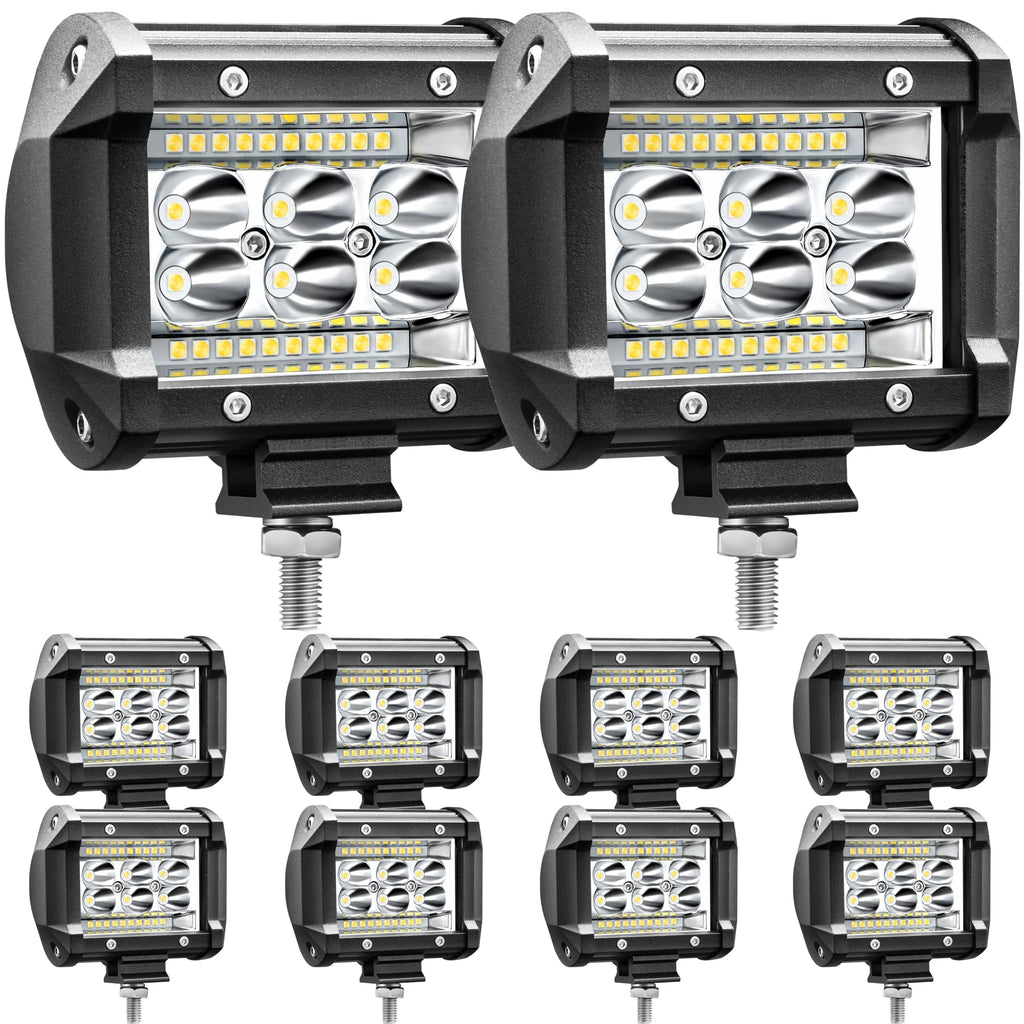 Bar, LED Light Bay 4 inch 78W 5000lm LED Truck Working Light Spotlight Car light Strip LED Light Bay 12V 24V Boat Pickup ATV UTV RV Spotlight, 10Pack