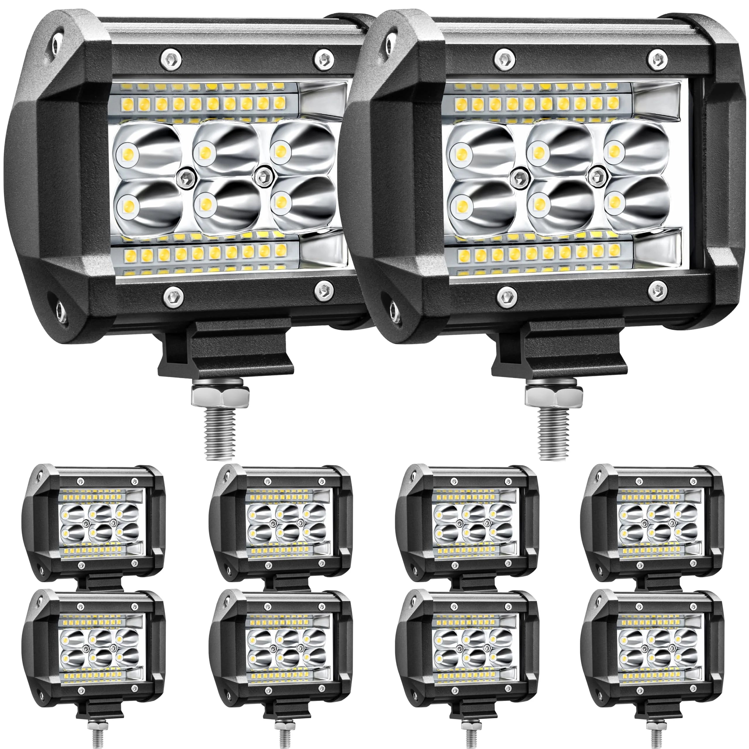 Bar, LED Light Bay 4 inch 78W 5000lm LED Truck Working Light Spotlight Car light Strip LED Light Bay 12V 24V Boat Pickup ATV UTV RV Spotlight, 10Pack