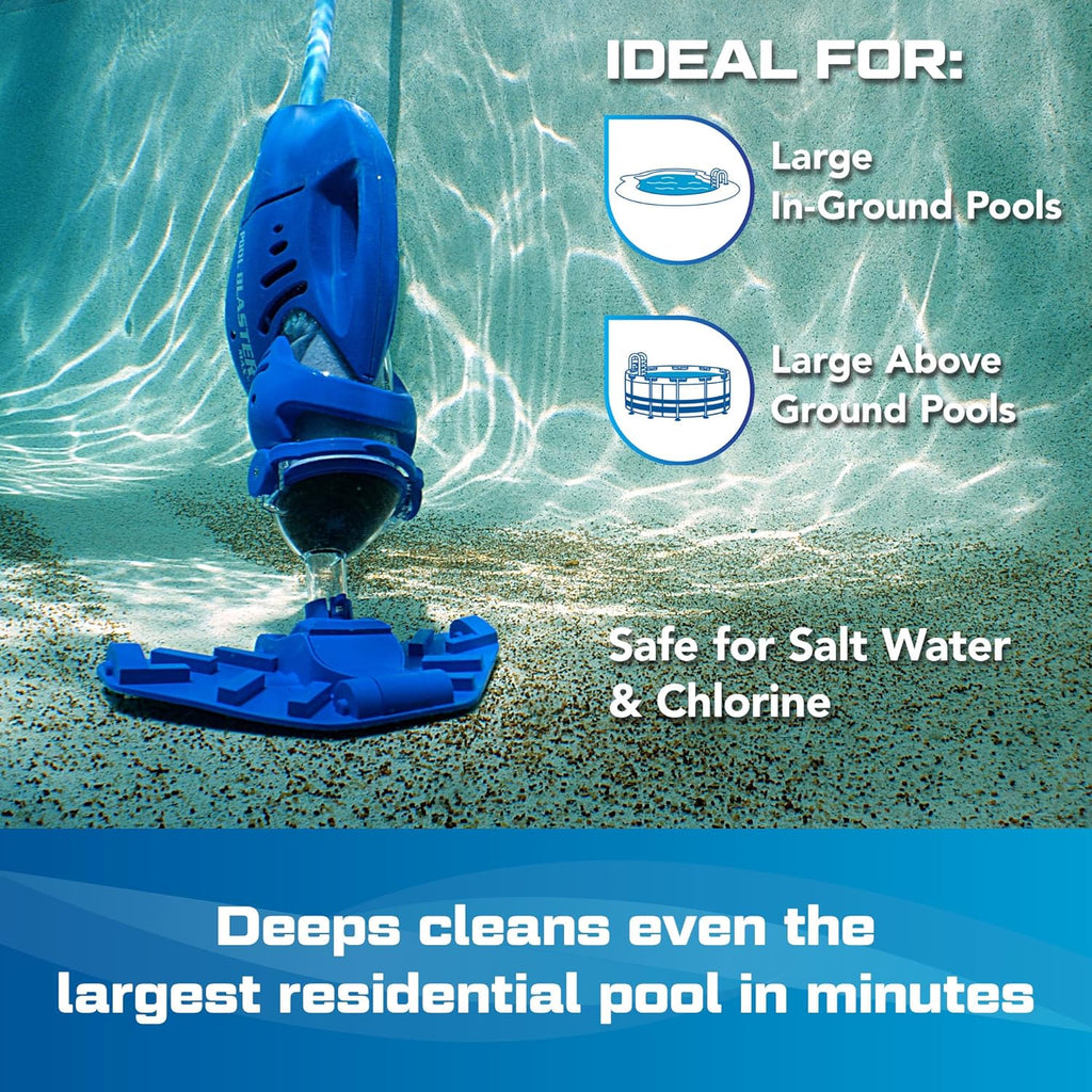 POOL BLASTER Max Cordless Pool Vacuum for Deep Cleaning  Strong Suction, Handheld Rechargeable Swimming Pool Cleaner for Inground and Above Ground Pools, Hoseless Pool Vac by Water Tech(Max)