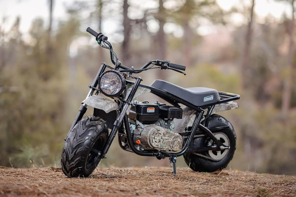 196cc Gas Powered Camo Minibike for Kids and Adults, 1-Cylinder, 4-Stroke, 23 Mph, 200 lbs Maximum Load, Ideal for Off-Road and Trail Riding
