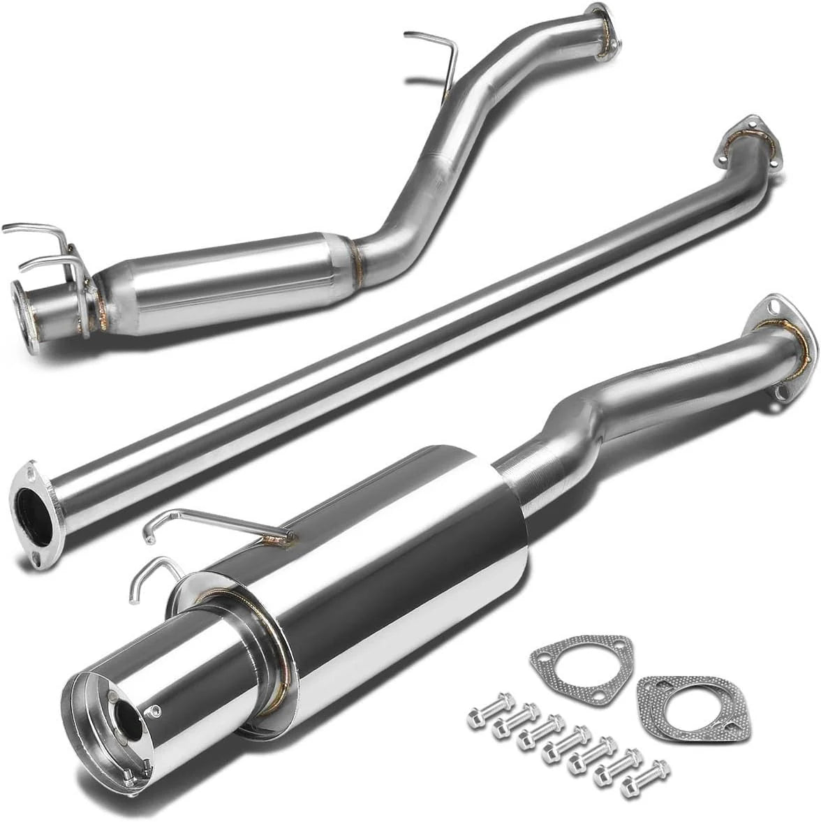 CBE-HC06EX-BT Catback Exhaust System [for 06-11 Honda Civic EX/LX/DX](Round Burnt)