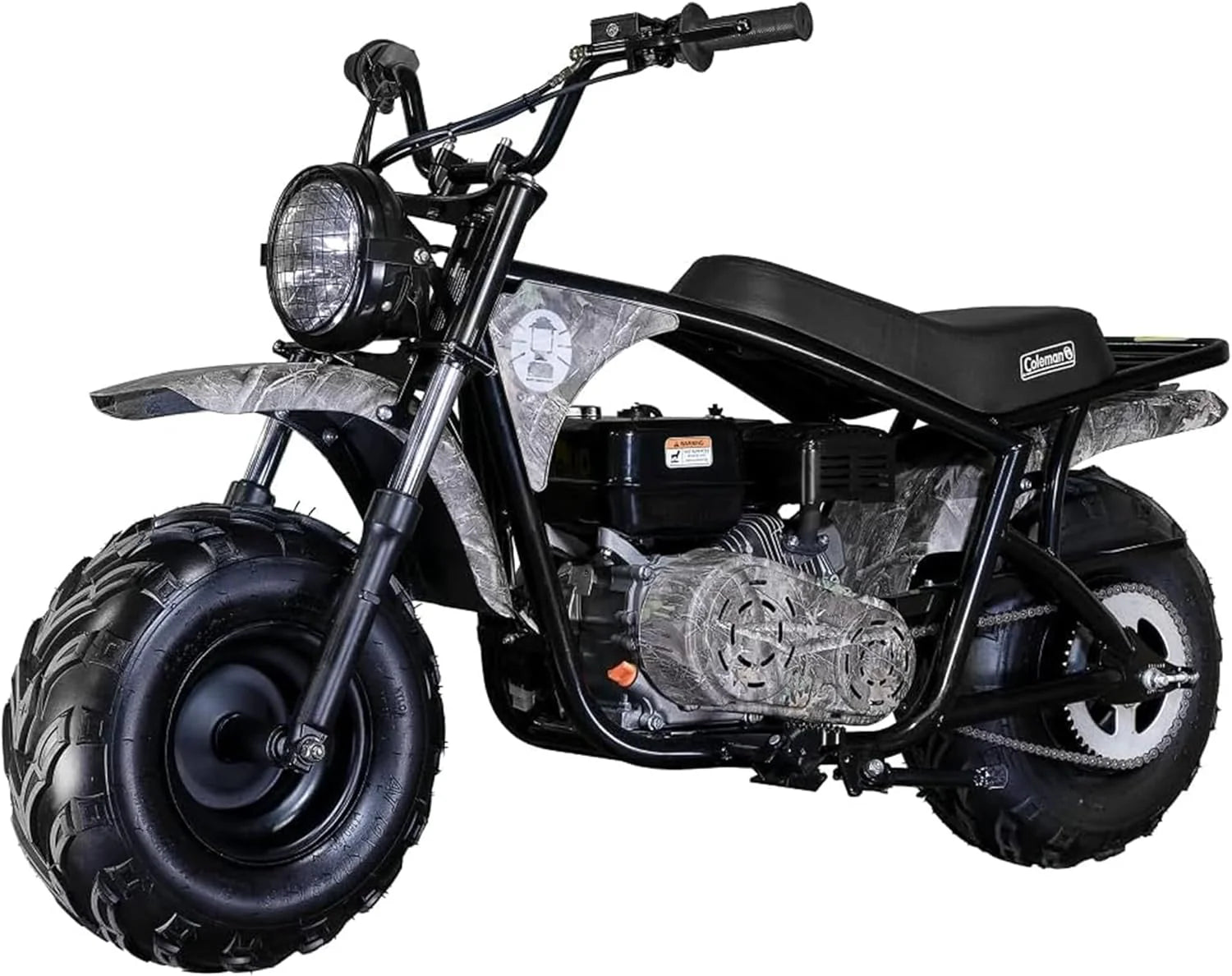 196cc Gas Powered Camo Minibike for Kids and Adults, 1-Cylinder, 4-Stroke, 23 Mph, 200 lbs Maximum Load, Ideal for Off-Road and Trail Riding