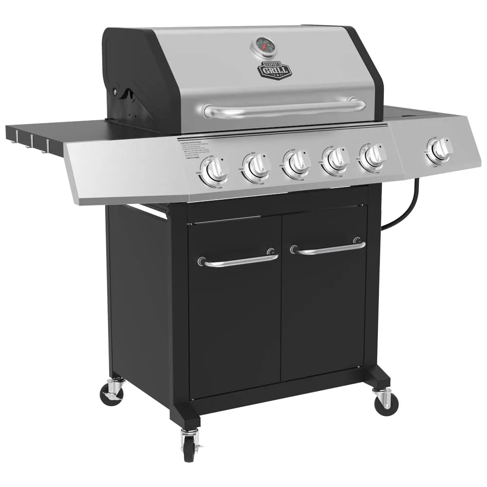 Burner Propane Gas Grill with Side Burner