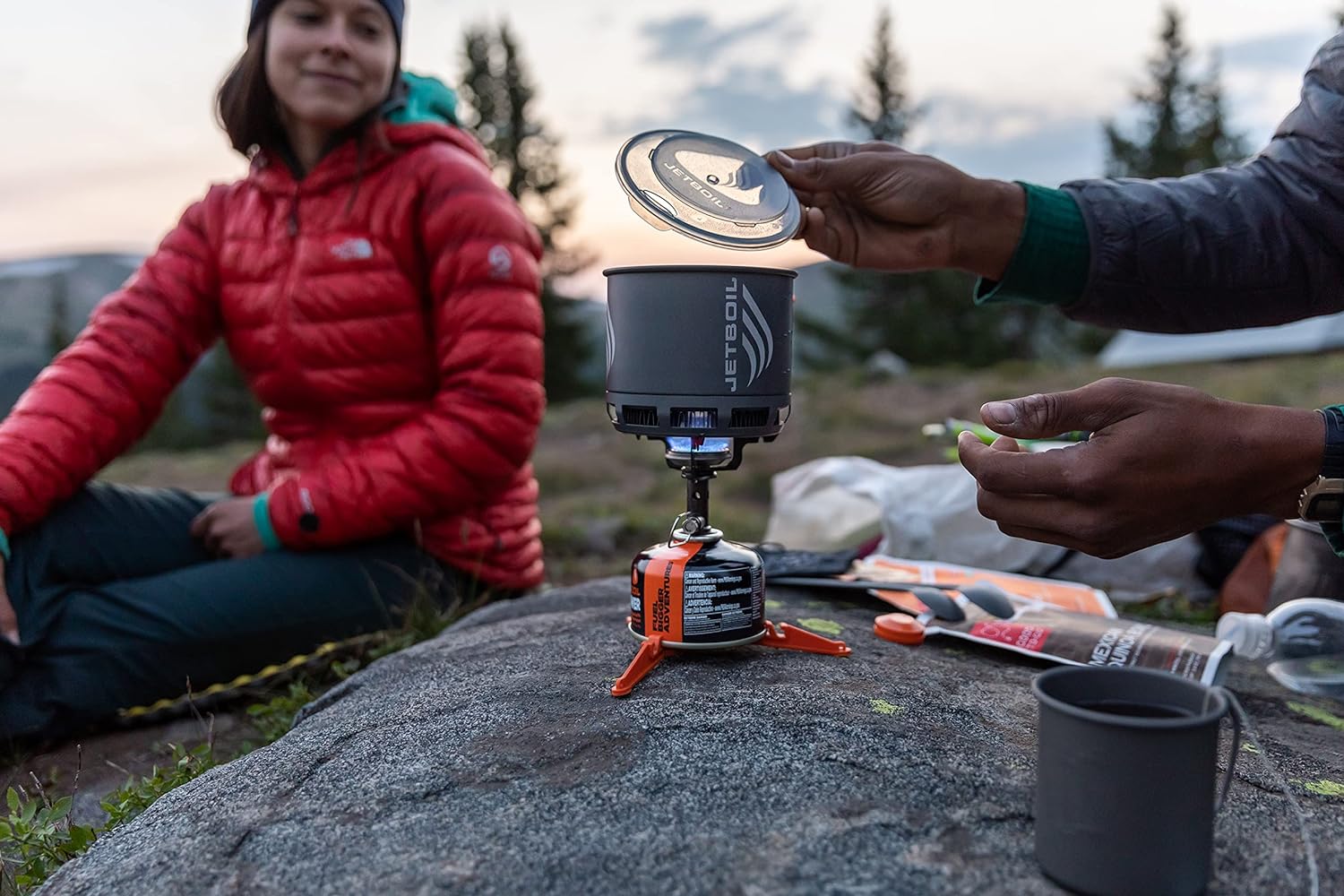 Ultralight Camping  Backpacking Stove System, Nesting Portable Propane/Isobutane Burner with Cooking Cup for Outdoor Trips  Hiking