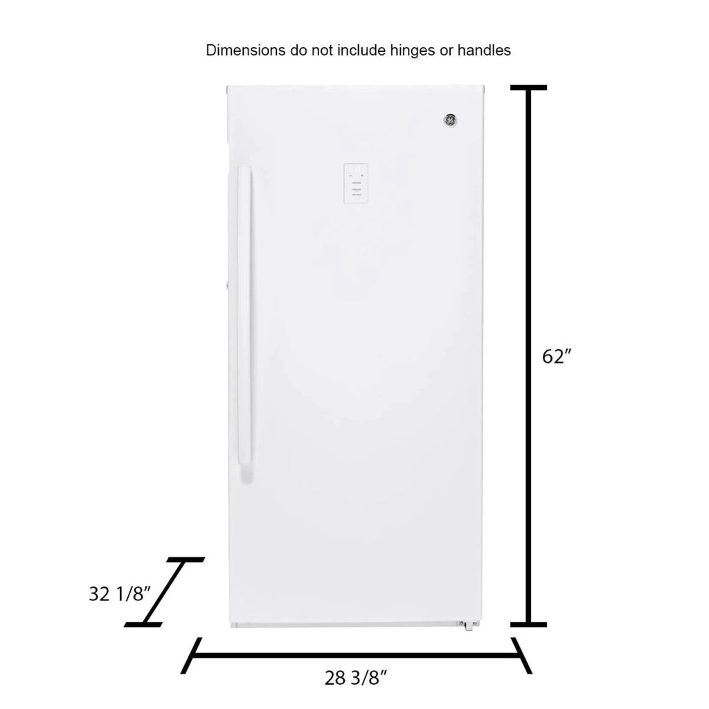 GE 14.1 Cu. ft. White Frost-free Upright Freezer FUF14DLRWW