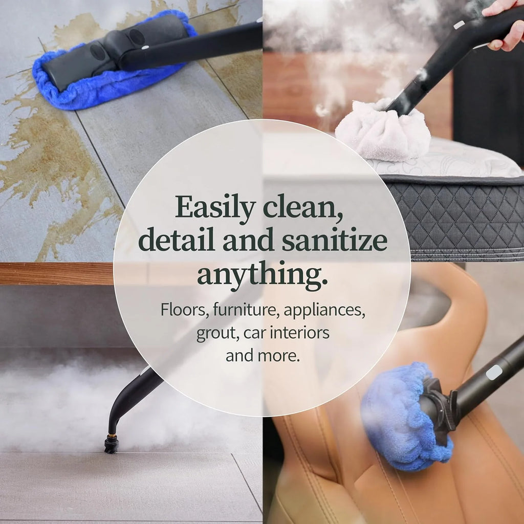 Neat Steam Cleaner Powerful Multipurpose Portable Steamer for Floors, Cars, Tiles Grout Cleaning Chemical Free Disinfection Kills 99.99%* of Bacteria and Viruses(Neat with Advanced Cleaning Pack)