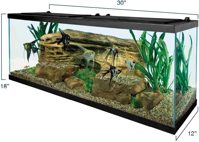 Complete LED Aquarium 55 Gallons, Includes LED Lighting, Filtration, Heater and Accessories(29 Gallons)