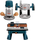 BOSCH 1617EVSPK Wood 12 Amp Router Tool Combo Kit - 2.25 Horsepower Plunge Router  Fixed Base with a Variable Speed(w/ Benchtop Router Table)